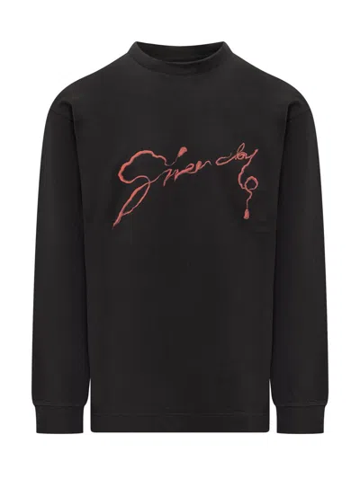 Givenchy Long Sleeve T-shirt In Black