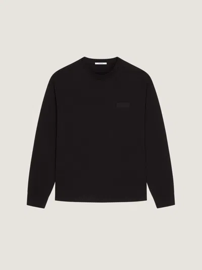 Givenchy Long Sleeve T-shirt In Cotton With  Patch In Black