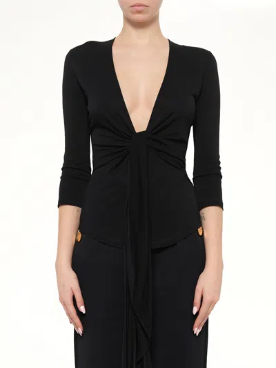 Givenchy Long Sleeve Top In Black