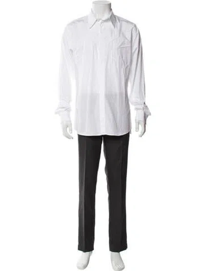 Pre-owned Givenchy Long Sleeve Tuxedo Shirt In White
