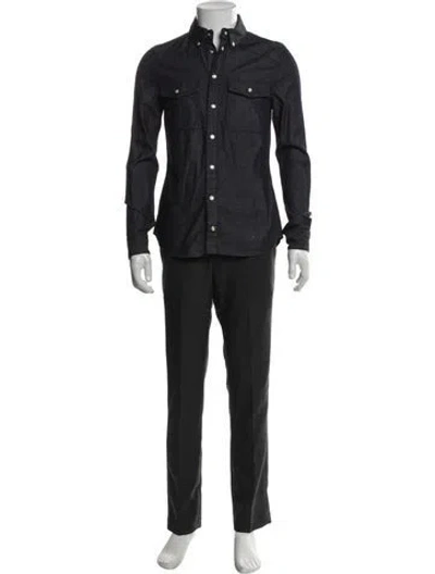 Pre-owned Givenchy Long Sleeve Western Shirt In Blue