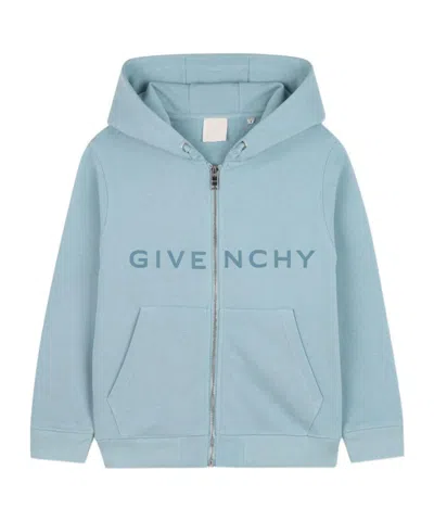 Givenchy Kids' Long Sleeve Zipper Sweatshirt In Blue