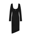 Givenchy Asymmetric Dress In Knit With 4g Liquid Detail In Black