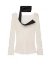 Givenchy Blouse En Georgette De Soie Avec Col Hirondelle In Faint Golden