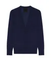 Givenchy Slim Fit Cardigan In Cashmere And Silk In Dark Blue