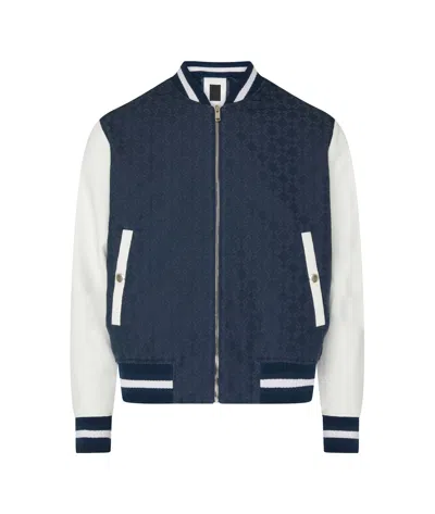 Givenchy Monogram-jacquard Bomber Jacket In Blue