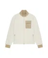 Givenchy Zipped Sweatshirt In Fleece And Leather In White
