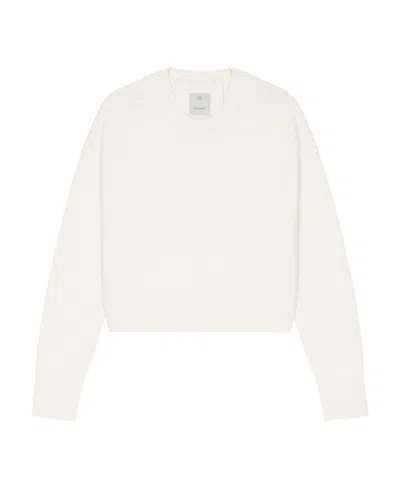 Givenchy Long-sleeved Crewneck Knitted Jumper In Ivory