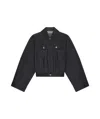 Givenchy Logo-embroidered Denim Jacket In Black