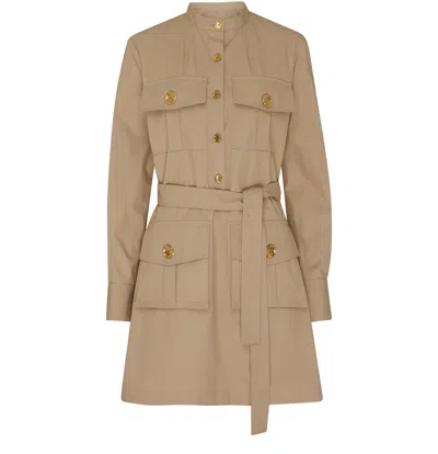 Givenchy Taupe Safari Dress In Poplin In Beige