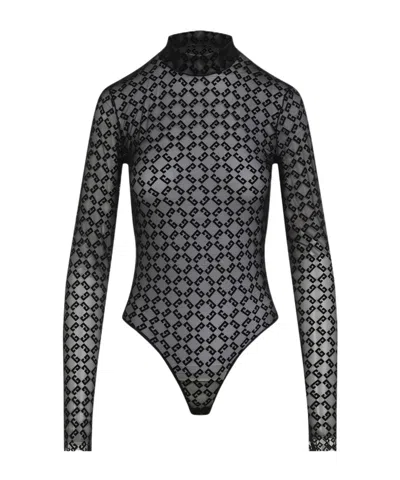 Givenchy 4g Motif Long-sleeved Bodysuit In Black