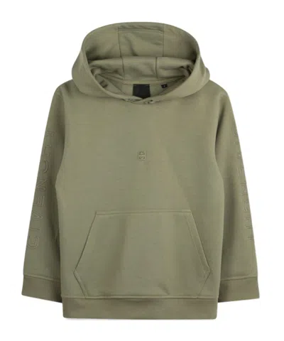 Givenchy Long-sleeved Hooded Hoodie In Gray