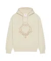 Givenchy Hoodie En Molleton Avec Broderie Baroque In Nude