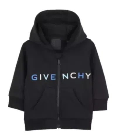 Givenchy Kids' Long-sleeved Hooded Sweatshirt In Black