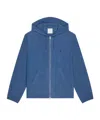 Givenchy Zipped Hoodie In Ozone Washed Cotton With 4g Detail In Blue