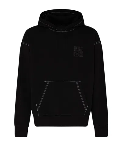 Givenchy Black Hoodie With 4g Logo Detail On Front In Cotton Man