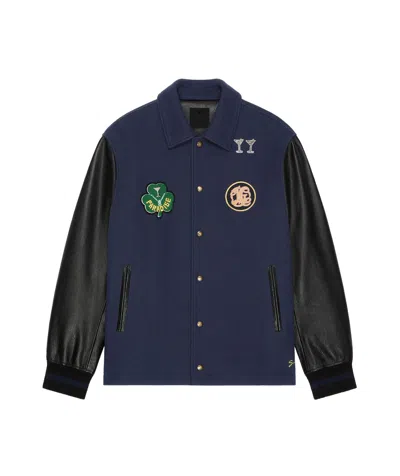 Givenchy Long-sleeved Jacket In Black/navy Blue