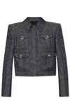 Givenchy 4-pocket Linen-blend Jacket In Blue