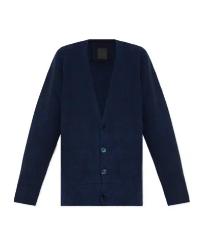 Givenchy Long-sleeved Knitted Cardigan In Black