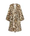 Givenchy Oversized Coat In Fur With Leopard Print In Natural Color/black