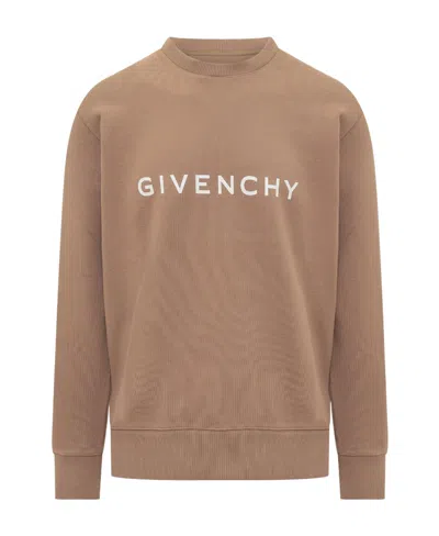 Givenchy Long-sleeved Round-neck Sweater In Brown