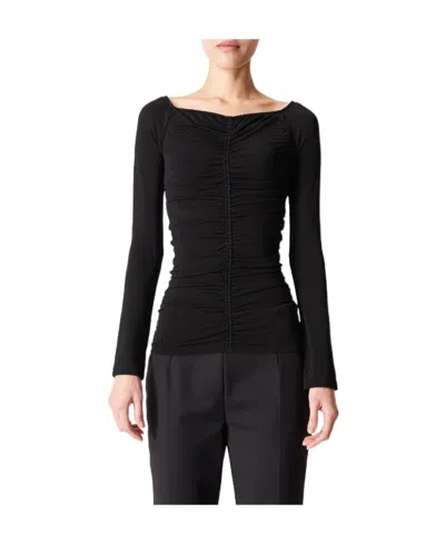 Givenchy Long-sleeved Ruched Top In Black