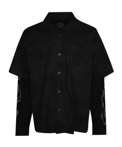 GIVENCHY GIVENCHY LAYERED COLLARED BUTON-UP SHIRT