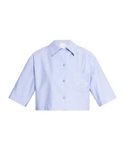 GIVENCHY GIVENCHY COLLARED SHORT-SLEEVE CROPPED SHIRT