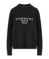 Givenchy Wool Blend Crew Neck Sweater With Ribbed Cuffs And Hem In Black