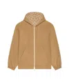 Givenchy Reversible Zipped Hoodie In Monogram 72 Jacquard In Brown