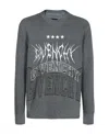 Givenchy Embroidered Metal Logo Crewneck Sweater In Gray