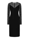Givenchy Bi-material Dress With 4g Motif In Negro
