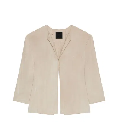 Givenchy Jacket In Suede With 4g Detail In Nude