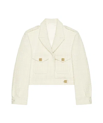 GIVENCHY GIVENCHY 4G PLAQUE TWEED CROPPED JACKET
