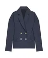Givenchy Denim Double-breasted Blazer In Blue