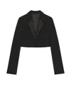 Givenchy Long-sleeved Wool Short Suit Coat In Black
