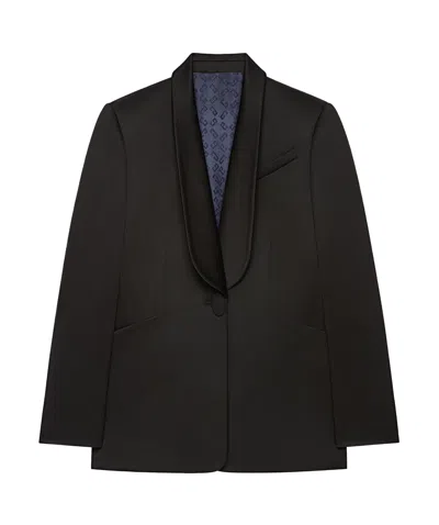 Givenchy Long-sleeved Wool Suit Coat In Black