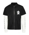 Givenchy Collared Neck Graphic Print Overshirt With Side Slits In Black