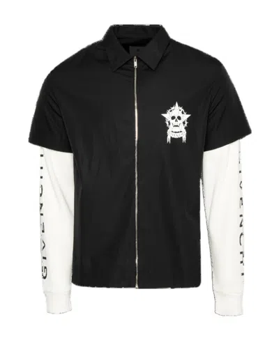 Givenchy Long-sleeved Zipper Shirt In Black