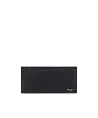 Givenchy Long Wallet In Grained Leather In Black
