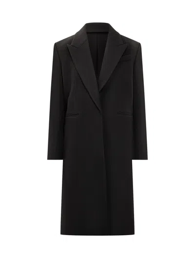 Givenchy Long Wool Jacket In Black