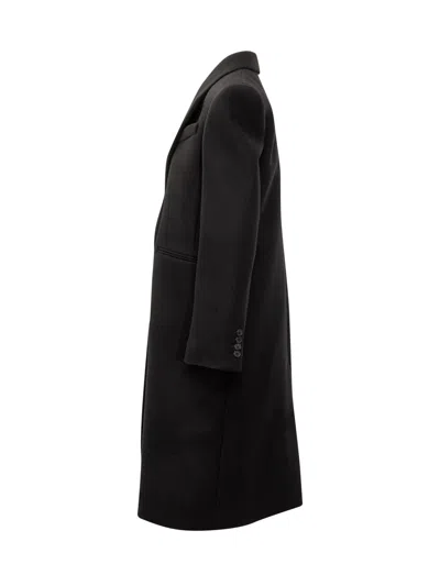 Givenchy Long Wool Jacket In Black