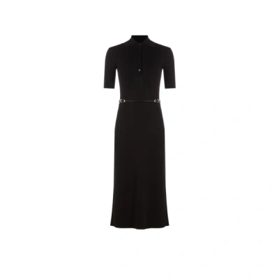 Givenchy Long Wool Polo Shirt Dress In Black