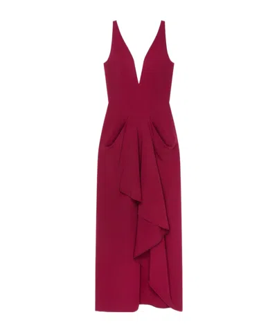 Givenchy Long Wrapped Dress In Crepe Cady In Red