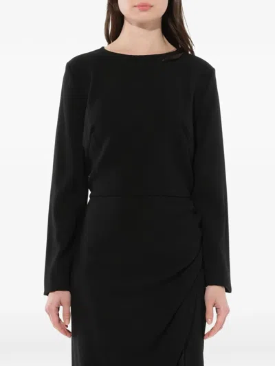 Givenchy Long-sleeve Draped Dress In Black