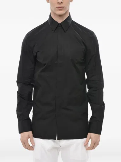 Givenchy Long-sleeve Logo-detail Shirt In Black