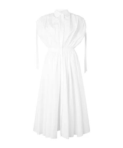 Givenchy Long-sleeve Midi Shirt Dres In White