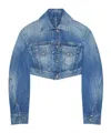 Givenchy Crop Open Back Denim Jacket In Blue