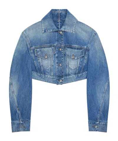 Givenchy Long-sleeved Denim Jacket In Blue
