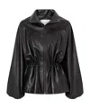 Givenchy Long-sleeved Leather Jacket In Black
